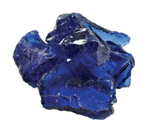 Glassteine-bruch dark blue Kantkorn