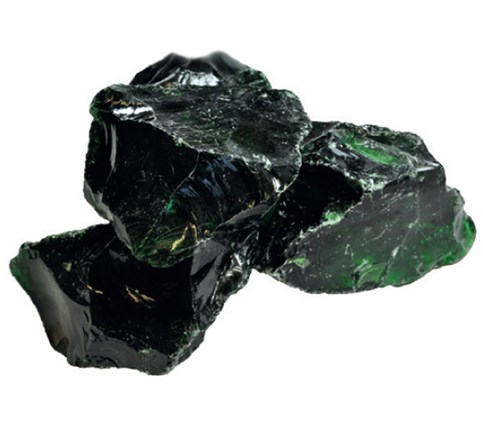 Glassteine-bruch dark green Kantkorn