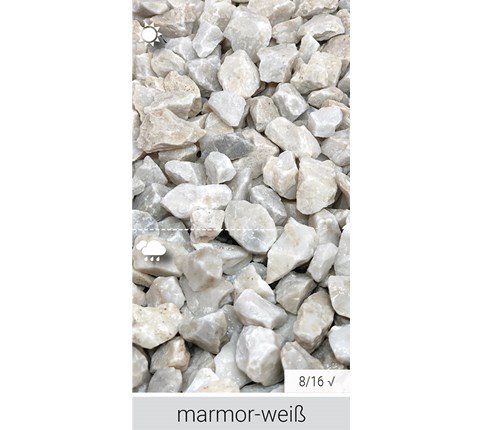 Marmorsplitt marmor-weiß Kantkorn Trocken & Nass